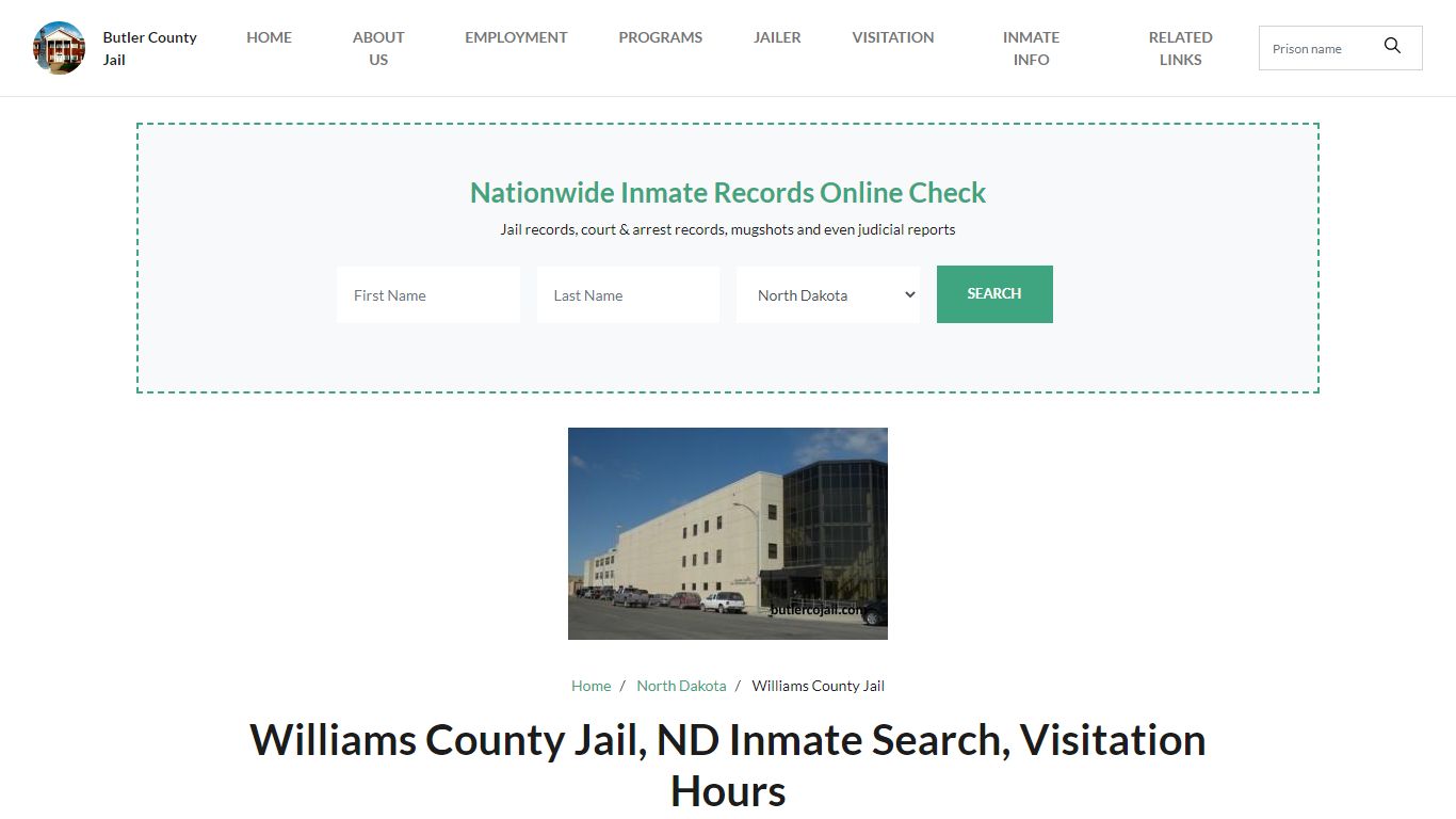 Williams County Jail, ND Inmate Search, Visitation Hours